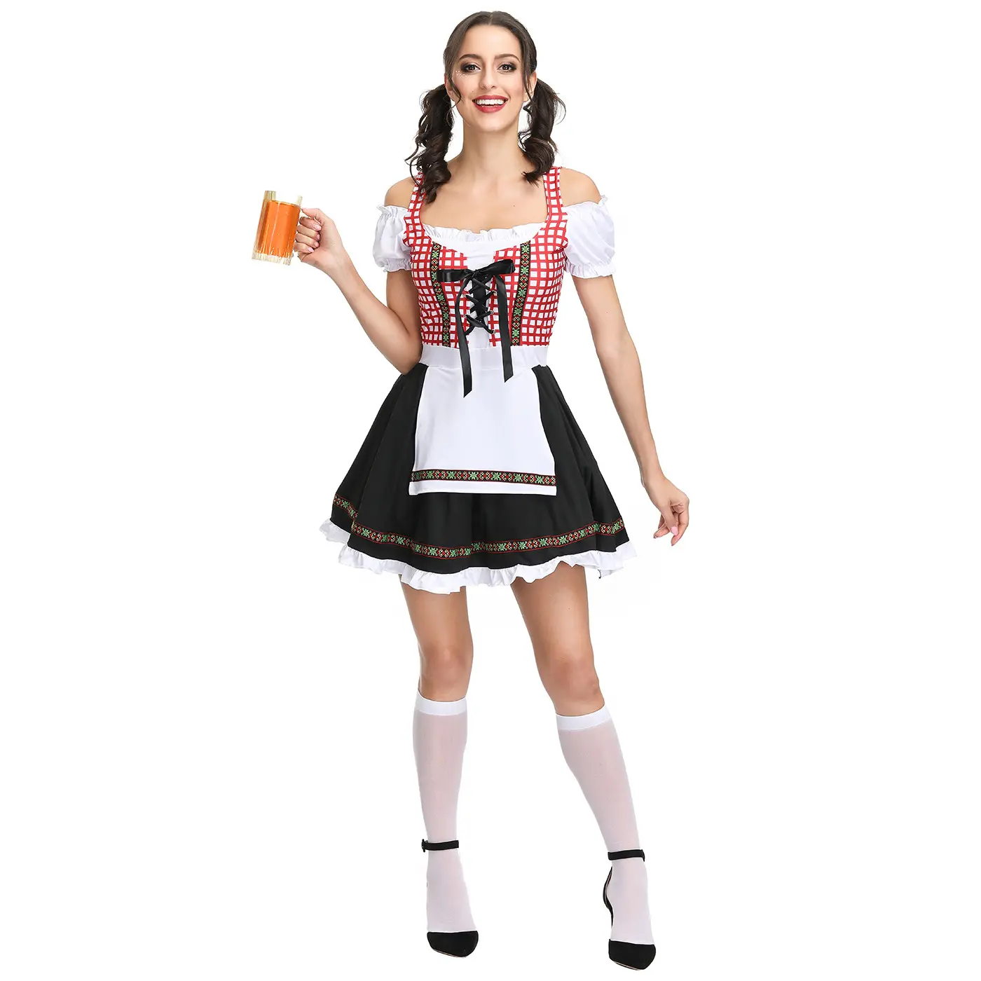 Chinese Factory Oktoberfest Maid Lederhosen Dress Bavarian Beauty Women's Halloween Costume
