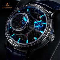 Montre tourbillon personnalisée automatique mécanique Moissanite diamant mode supérieure squelette montre propre logo fabricants