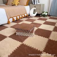 Tapis de sol emboîtable épaissi en forme de carreaux, personnalisable en gros, pour la maison, l'exercice et la chambre à coucher, en fourrure