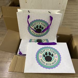 Tùy chỉnh sang trọng có thể tái chế Quà Tặng mua sắm túi giấy bao bì cho doanh nghiệp nhỏ logo của riêng bạn in - Product Image 3