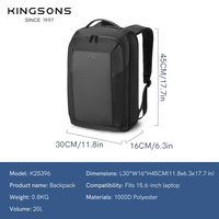 Mochila para Portátil de Negocios, Duradera, con Logotipo Personalizado, de Poliéster, Impermeable, para Viajes, Trabajo, Unisex, 20L