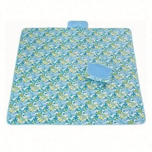 Tapis de pique-nique portable extra large écologique bleu à carreaux avec franges, style bohème vintage, lavable et imperméable pour l'extérieur - Vente en gros - Product Image 6