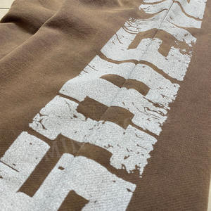 OEM Street Style Vintage Print Side Leg Back Sticker Embroidery Acid Wash Pantalon de survêtement évasé - Product Image 4