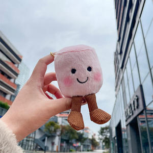 Cute Marshmallow Plush Toy Keychain <b>Cartoon</b> Soft Stuffed Doll Pendant Key <b>Ring</b> Backpack Decoration Pendant - Product Image 4