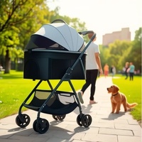 Livraison gratuite, poussette pliable pour animaux de compagnie, pour chiens et chats, avec panier amovible, adaptée à une utilisation en extérieur