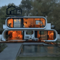 ZN Maison Conteneur en Verre Préfabriquée de Haute Qualité, Villa Moderne en Acier avec Mur Rideau Transparent pour Appartement, Bureau et Salon