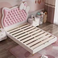 Lit double pour enfants King Size, cadre de lit en forme d'animal, design de dessin animé, lit en forme de chat