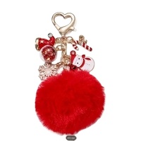 Breloque de téléphone et pendentif de sac rétro en peluche faits main avec boule de fourrure