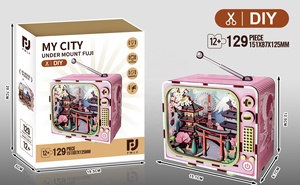 Rompecabezas de Madera <span class=keywords><strong>3D</strong></span> con Luz, Estilo Televisión, <span class=keywords><strong>para</strong></span> Construir una Pequeña Casa de Montaña, Juguete Educativo de Ensamblaje, de 89 a 129 Piezas - Product Image 6