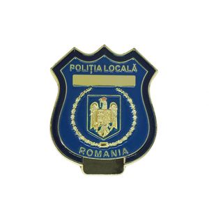 Insignia chapada a color Policía Local Rumania, insignias personalizadas, pin de metal dorado, bolsa OPP, diseño personalizado, personalización de dibujos animados, global - Product Image 1