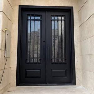 Porte intérieure en fer forgé bon marché à guichet unique avec fenêtre en verre ouvrable - Product Image 2