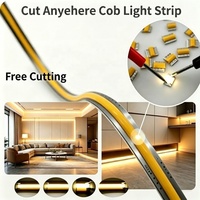 Tira de LED COB de 24v y 8mm, Corte Libre, 480 LED/M, Sin Puntos, Cortable, Flexible, para Decoración Interior y de Techo