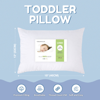 Oreiller pour enfants Pattex 13x18 pouces, doux, 100% coton, certifié OEKO-TEX, écologique, biologique, multifonctionnel, blanc nacré