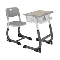 Mobilier scolaire Fournitures Cadre en acier Salle de classe Bureau et chaise Réglable Étudiants École Étude Tables et Chaises Ensemble