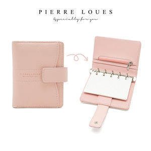 Loose-Leaf <b>Notebook</b> Wallet 2-In-1 Multi-Functional Women's Coin Purse With Snap Lock Solid Color Everyday Use - Product Image 5