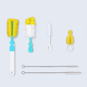 6pcs/set Baby <strong>Bottle</strong> <strong>Brush</strong> Nipple 360-degree Rotating Head Cleaning Sponge Cup <strong>Brush</strong> Kit Baby Milk <strong>Bottle</strong> <strong>Brush</strong> - Product Image 3