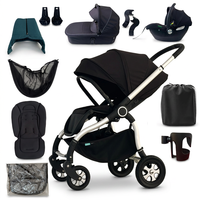 Poussette de luxe pour bébé, pliable, 3 en 1, avec siège auto et accessoires