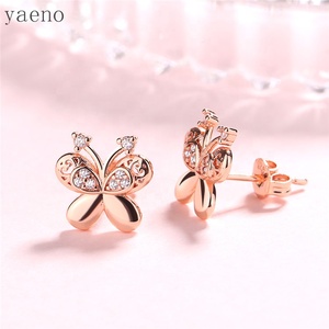 Pendientes de tuerca de mariposa bonitos de plata 925 pura, pendientes exóticos hechos a mano, joyería para niñas - Product Image 4