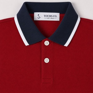 Polo Premium para Niños, Color <span class=keywords><strong>Crema</strong></span> Azul Polvoriento, 200GSM, Logotipo Personalizado ODM, Cuello con Ribete, Proveedor de Ropa Infantil de Lujo - Product Image 3
