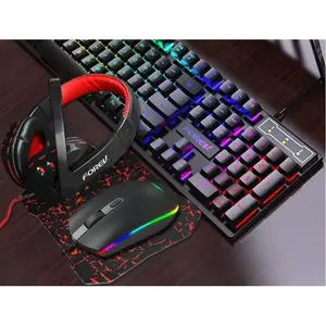 Ensemble de jeu mécanique filaire USB FV-Q809, 4 pièces, avec rétroéclairage RVB arc-en-ciel Luminor - Product Image 2