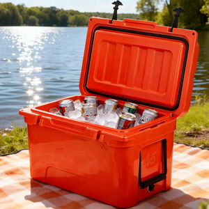 Nevera Portátil de Alta Calidad, Rotomoldeada, Rosa, con Logotipo Personalizado, Compresor Térmico, Ecológica, de 45L, para Alimentos, Pesca, Vino, Hielo, PE - Product Image 1