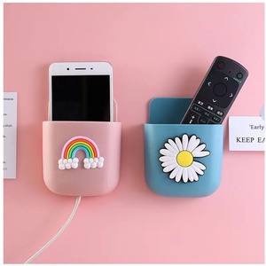 Convenient <b>Wall</b>-Mounted Plastic TV Air Conditioner <b>Storage</b> <b>Rack</b> Remote Control Single for Bedroom Bedside Mobile Phone Charging - Product Image 4
