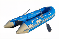 Bateau pneumatique pliable 3.8 avec accessoires complets, y compris pompe, sac et kit de réparation.
