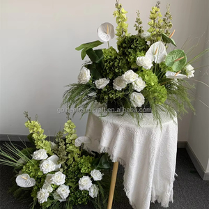 Décorations de fleurs vertes luxuriantes pour allée, fleurs de table, centres de table floraux, centres de table artificiels, boule de fleurs, arche - Product Image 2