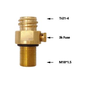 Válvula de entrada de CO2 recargable M18*1.5 personalizable para salida TR21-4, compatible con tanque de cilindro de carbonatador de CO2 Sodastream - Product Image 3