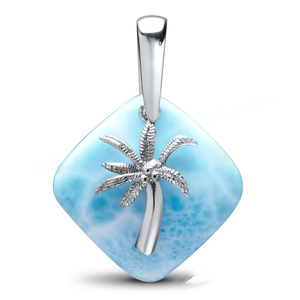 Colgante de Plata de Ley 925 con Gema de Larimar de Gem Factory - Joyería de Regalo Personalizada con Baño de Rodio - Product Image 1