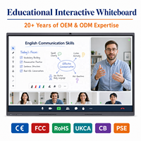 Papan Tulis Interaktif Edukasi 55/65/75/86 Inci Ultra HD 4K LED Smart Flat Panel Layar Tampilan Pengajaran Sekolah 50-Touch