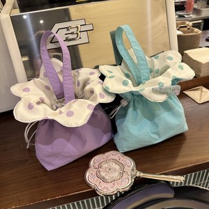 Borsa a Mano Ricamata a Pois Colorata Stile Internet Celebrity, Mini Borsa Quadrata Floreale Versatile e Carina per Ragazze e Studentesse - Product Image 4