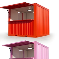 Maison conteneur pop-up de 10 pieds, boutique mobile modulaire pour bar, café, commerce de détail