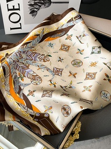 Écharpe carrée en soie de mûrier 100% à imprimé numérique à pois, style haut de gamme, petite cravate 70*70cm, collection Printemps-Automne - Product Image 1