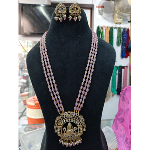 Women's Gold Plated <b>Crystal</b> Necklace Earrings <b>Set</b> Imitation Pearl Vintage Wedding Fashion Jewelry <b>Sets</b> - Product Image 1
