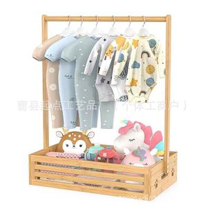 Perchero de madera para ropa de bebé con caja de almacenamiento, de madera maciza, de pie, gran capacidad, para ropa de niños de 0 a 12 meses - Product Image 3