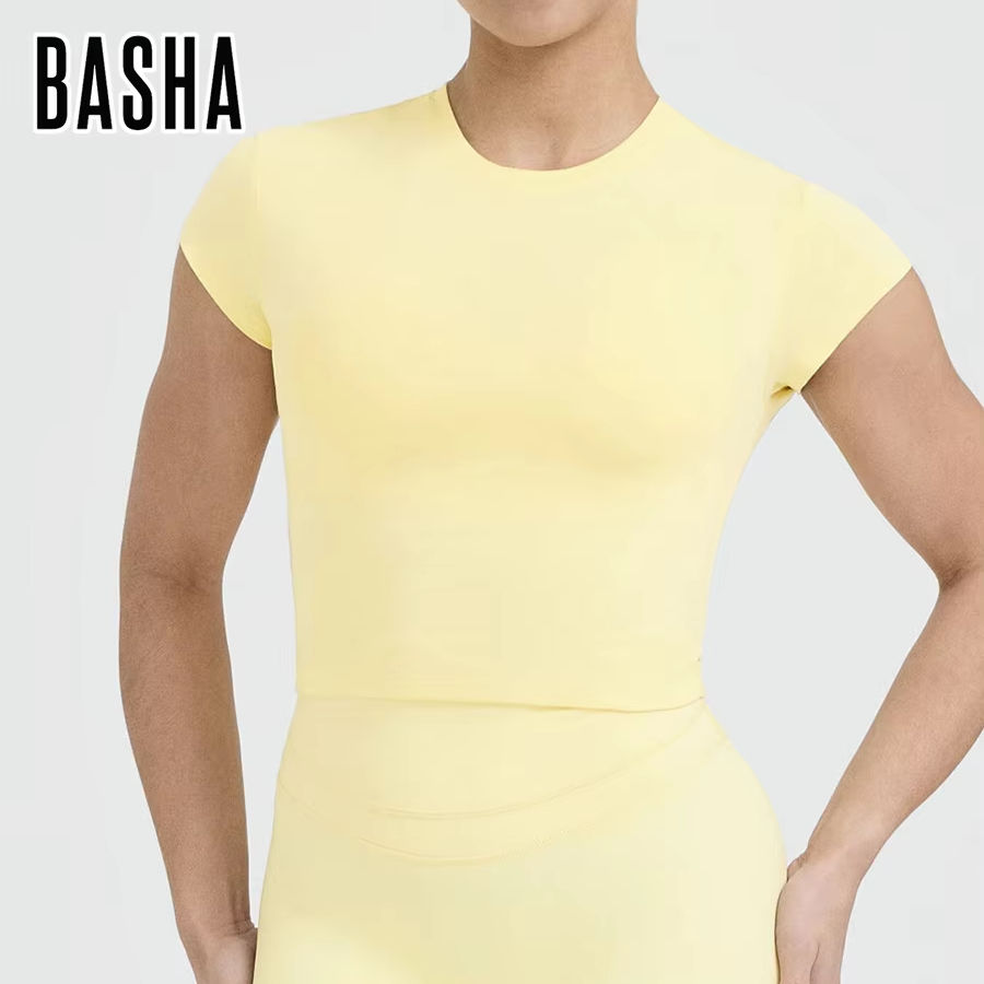Women's Yoga Top Short Sleeved Fitness Shirt Tight Compression Exercise Wear Running Training Casual Sports Shoulder