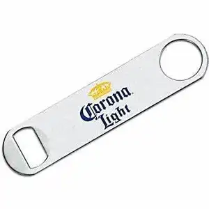 Personalized Silver Corona Stainless Steel Bar Blade Bottle Opener Speed Double Sided Print