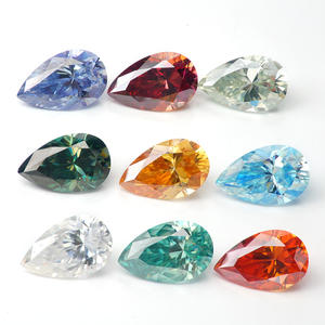 Pierres précieuses en vrac de moissanite opalescente de laboratoire, taille poire, plaquées, multicolores, avec certificat GRA, vente en gros RTS - Product Image 4