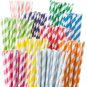 Straws ورقية قابلة للتحلل الحيوي مستلزمات تزيين الحفلات