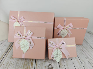 Caja de Regalo con Lazo Decorativo de Hojas Rosas en Oferta, Caja de Regalo de Papel Rígido con Asa para Bodas, Fiestas y Empresas - Product Image 6