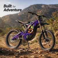 Vélo électrique tout-terrain en alliage d'aluminium 10000W 72V 35Ah 7 vitesses, moteur central, freins à disque hydrauliques, vitesse maximale 75 km/h, intégré