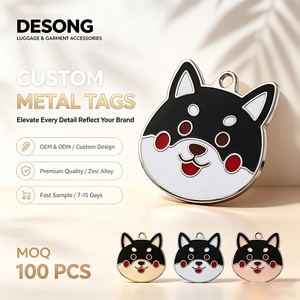 <b>Custom</b> Metal <b>Dog</b> <b>Tags</b> Zinc Alloy Enamel Printed Luggage Garment Accessories for Bags Cute Design - Product Image 1