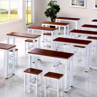 Ensemble de mobilier de classe en métal durable pour étudiants, table d'étude avec tabourets carrés