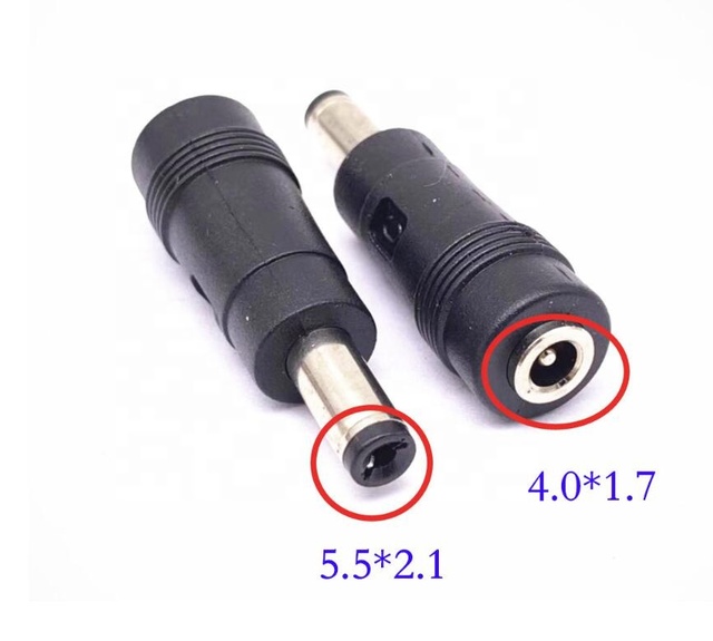 4.0*1.7 mm Female to 5.5*2.1 mm Male Jack Plug DC Power Connector Adapter for Laptop