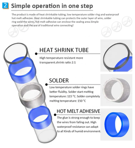 DINGYUAN, sello de soldadura eléctrica, Mangas de empalme de alambre, conectores de cable termorretráctiles a tope, <span class=keywords><strong>terminales</strong></span> para junta de cable de camión de barco automático - Product Image 2