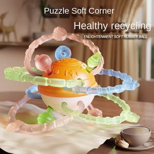 Customized Sensory Teething Toys Silicone Teether Ring Early Educational Baby Toy Balls for Newborn Infants - Product Image 2