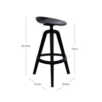 Drehbarer Kunststoff-Barhocker in Thekenhöhe, Robustes PP, Industrielles Modernes Design für Wohnzimmer, Küche, Insel, Bar, Innenbereich, Zuhause
