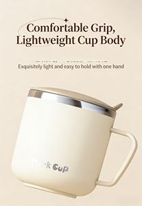 Mug de voyage en acier inoxydable 304 avec couvercle, gobelet isotherme à double paroi, anti-fuite, tasse à café de bureau pour le thé et les boissons - Product Image 2