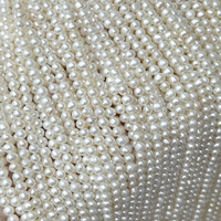 Perles de millet en perles d'eau douce naturelles de 3,5-4 mm, semi-finies, pour mini-chaîne fine, fil de riz, DIY, chaîne claviculaire, anneau
